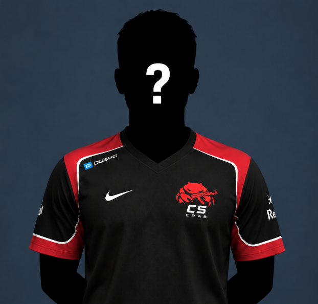 Maglia CS CRAB nera e rossa su ritratto illustrativo